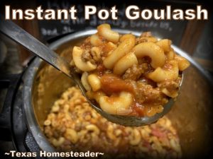 Αυτή η σπιτική συνταγή Goulash μαγειρεύει γρήγορα σε μια άμεση κατσαρόλα. #Texashomesteader