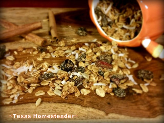Σπιτικό granola με βρώμη, καρύδια, αποξηραμένα φρούτα και κολοκύθα. #Texashomesteader